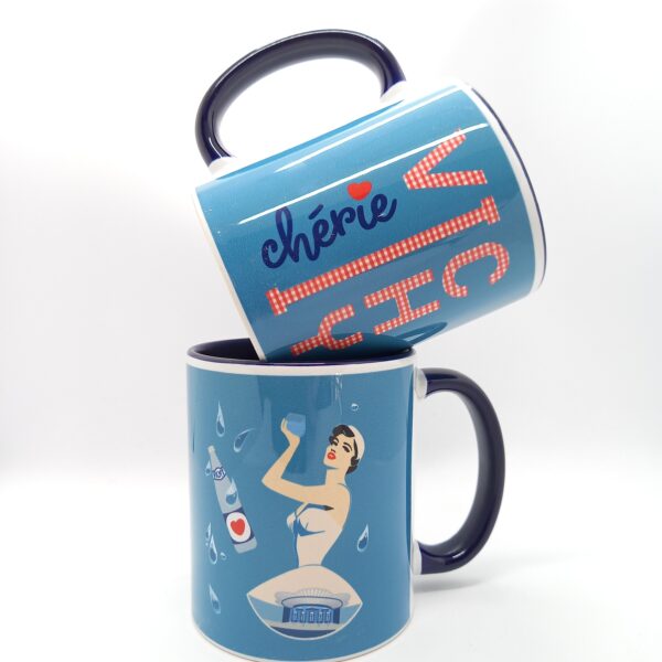 Mug Bicolore Vichy Chérie