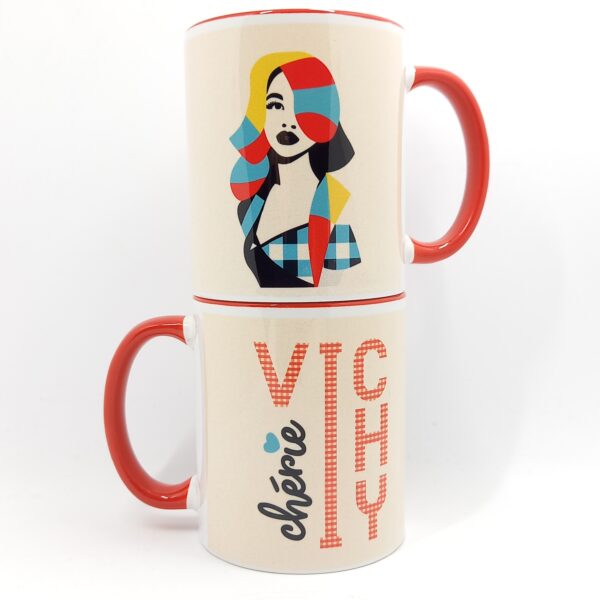 Mug Bicolore Vichy Chérie – Image 2