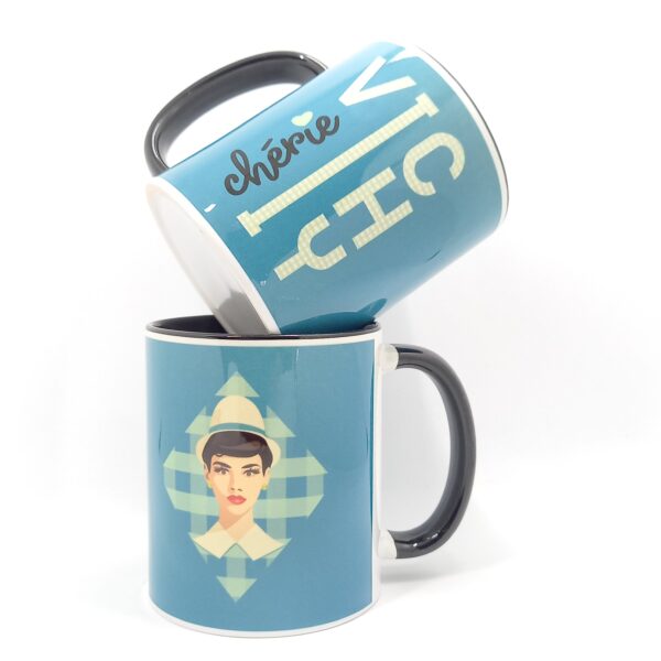 Mug Bicolore Vichy Chérie
