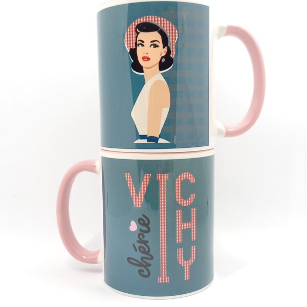 Mug Bicolore Vichy Chérie – Image 2
