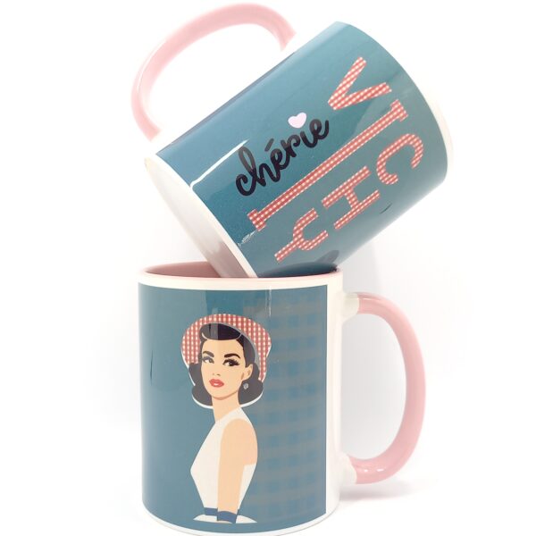 Mug Bicolore Vichy Chérie