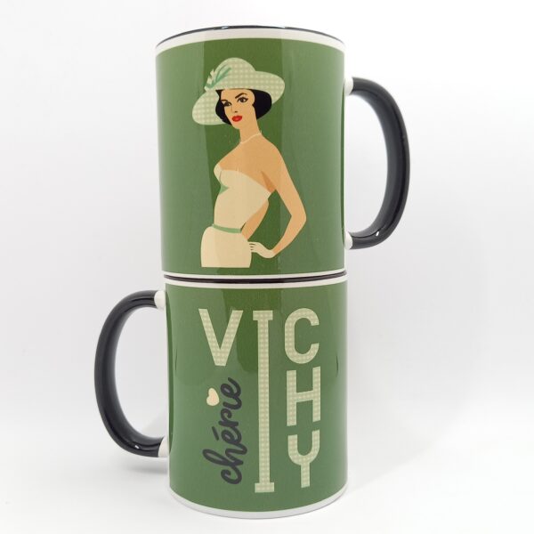 Mug Bicolore Vichy Chérie – Image 2