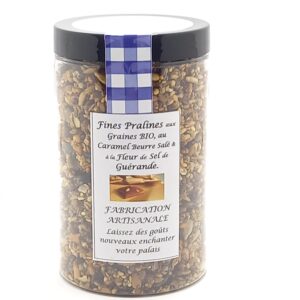 Fines Pralines aux Graines Bio Caramel au Beurre salé et à la Fleur de Sel de Guérande