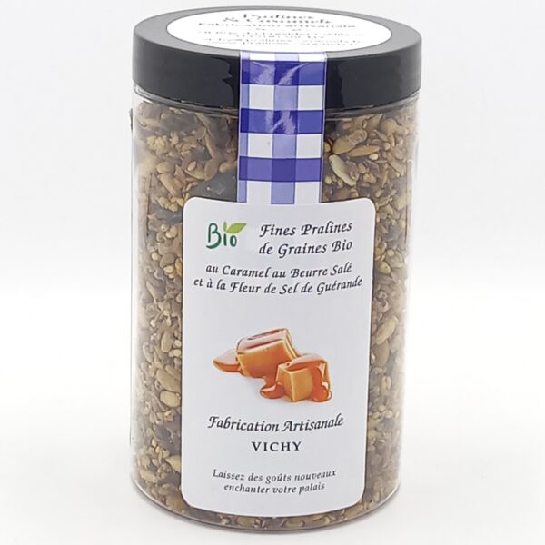 Fines Pralines aux Graines Bio Caramel au Beurre salé et à la Fleur de Sel de Guérande